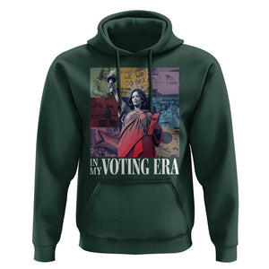 Harris 2024 Hoodie In My Voting Era Kamala Liberty Of Statue TS09 Dark Forest Green Print Your Wear