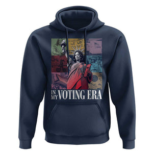 Harris 2024 Hoodie In My Voting Era Kamala Liberty Of Statue TS09 Navy Print Your Wear