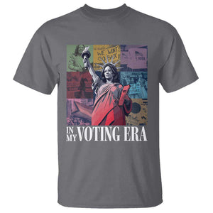 Harris 2024 T Shirt In My Voting Era Kamala Liberty Of Statue TS09 Charcoal Print Your Wear