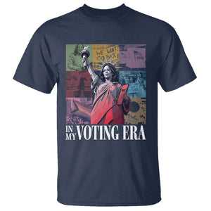 Harris 2024 T Shirt In My Voting Era Kamala Liberty Of Statue TS09 Navy Print Your Wear