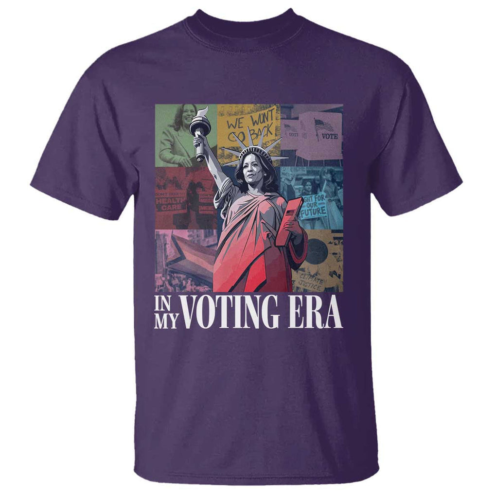 Harris 2024 T Shirt In My Voting Era Kamala Liberty Of Statue TS09 Purple Print Your Wear