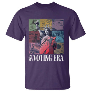 Harris 2024 T Shirt In My Voting Era Kamala Liberty Of Statue TS09 Purple Print Your Wear