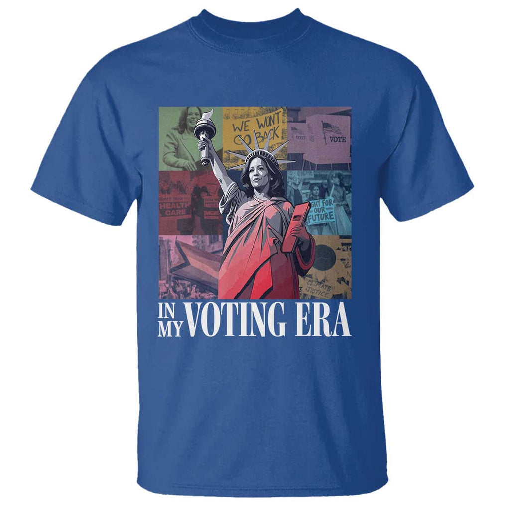Harris 2024 T Shirt In My Voting Era Kamala Liberty Of Statue TS09 Royal Blue Print Your Wear
