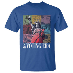 Harris 2024 T Shirt In My Voting Era Kamala Liberty Of Statue TS09 Royal Blue Print Your Wear