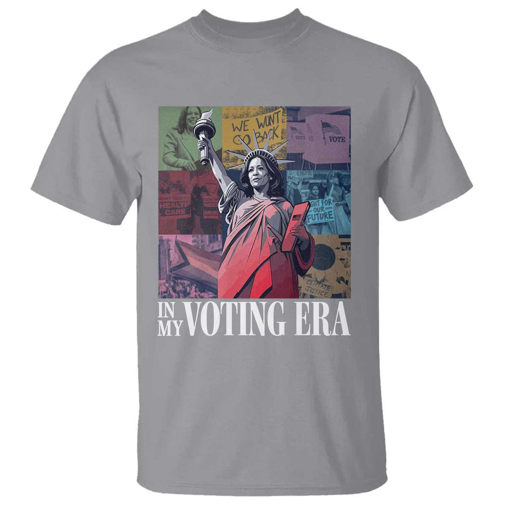 Harris 2024 T Shirt In My Voting Era Kamala Liberty Of Statue TS09 Sport Gray Print Your Wear