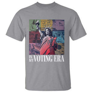 Harris 2024 T Shirt In My Voting Era Kamala Liberty Of Statue TS09 Sport Gray Print Your Wear