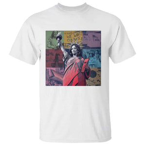 Harris 2024 T Shirt In My Voting Era Kamala Liberty Of Statue TS09 White Print Your Wear