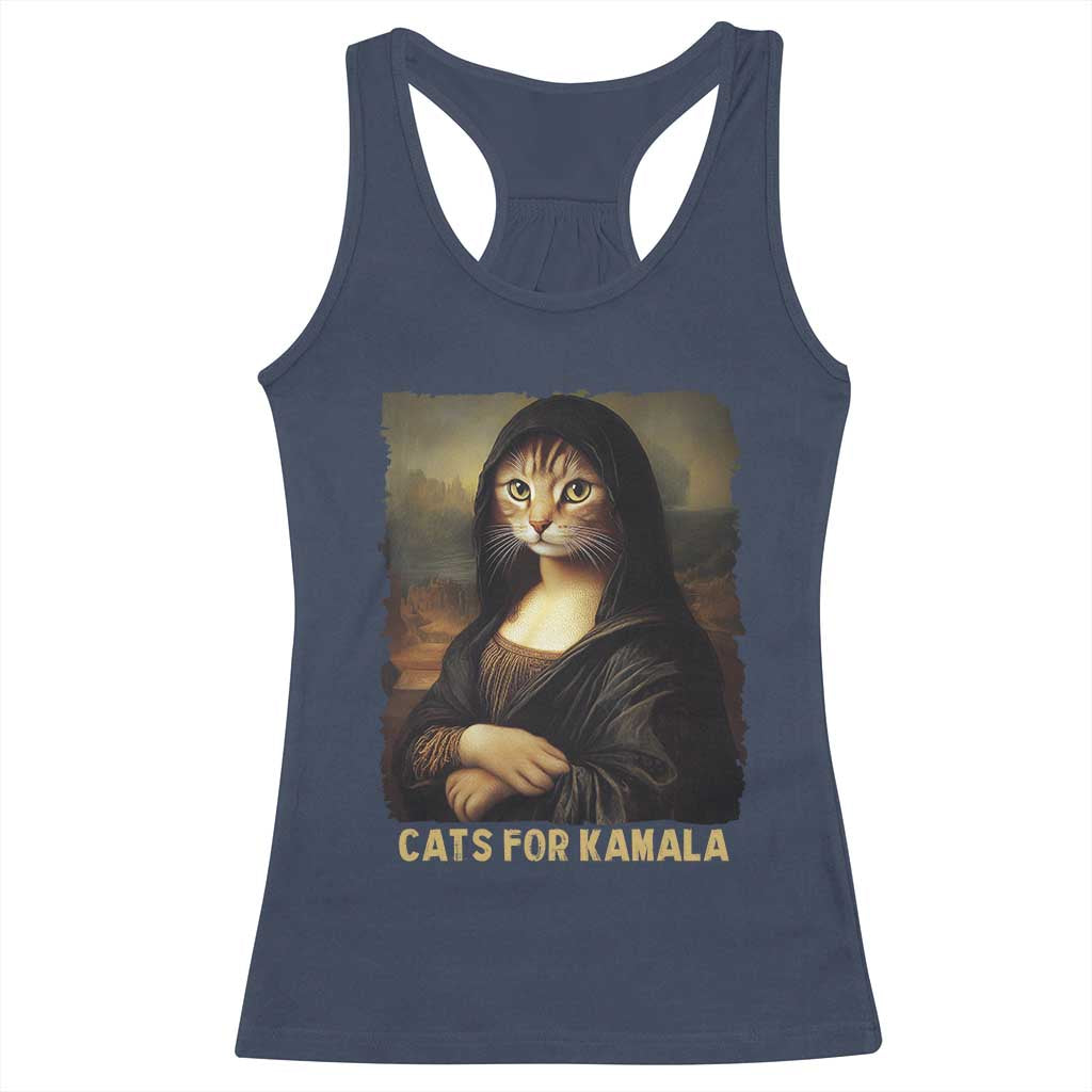 Funny Harris Cat Racerback Tank Top Cats Mona Lisa Vintage TS09 Navy Print Your Wear