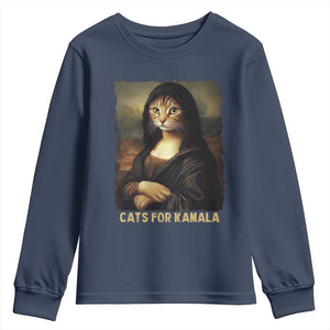 Funny Harris Cat Youth Sweatshirt Cats Mona Lisa Vintage TS09 Navy Print Your Wear