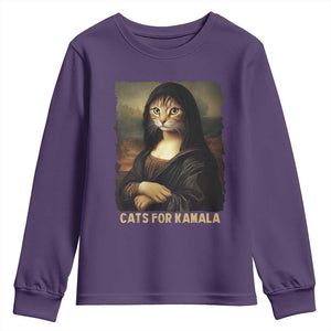 Funny Harris Cat Youth Sweatshirt Cats Mona Lisa Vintage TS09 Purple Print Your Wear
