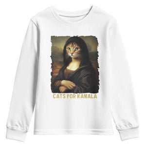 Funny Harris Cat Youth Sweatshirt Cats Mona Lisa Vintage TS09 White Print Your Wear