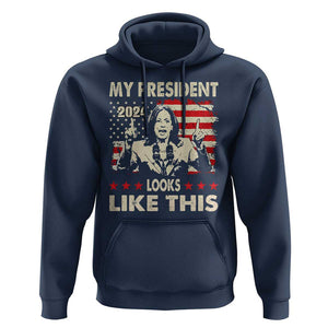 Harris 2024 Hoodie My President Looks Like This TS09 Navy Print Your Wear