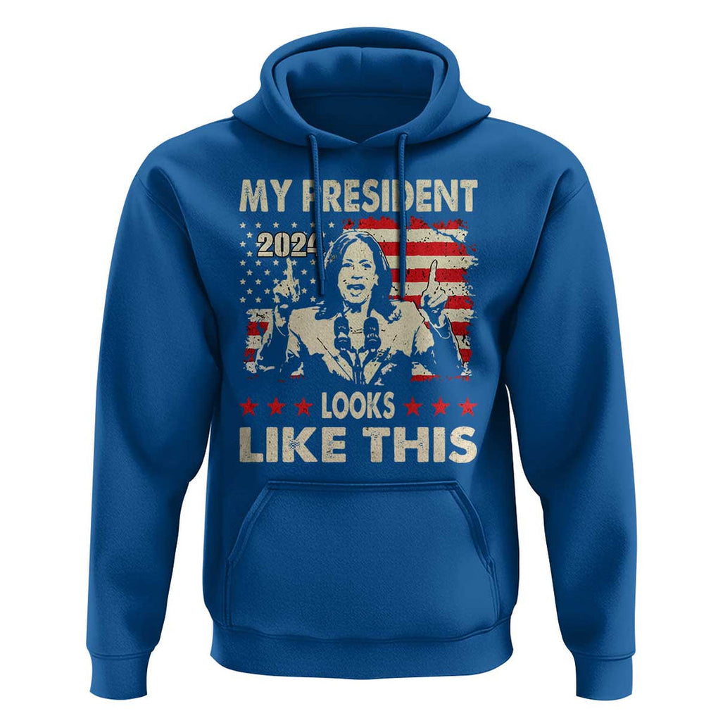 Harris 2024 Hoodie My President Looks Like This TS09 Royal Blue Print Your Wear
