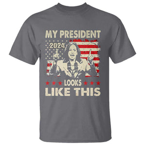 Harris 2024 T Shirt My President Looks Like This TS09 Charcoal Print Your Wear