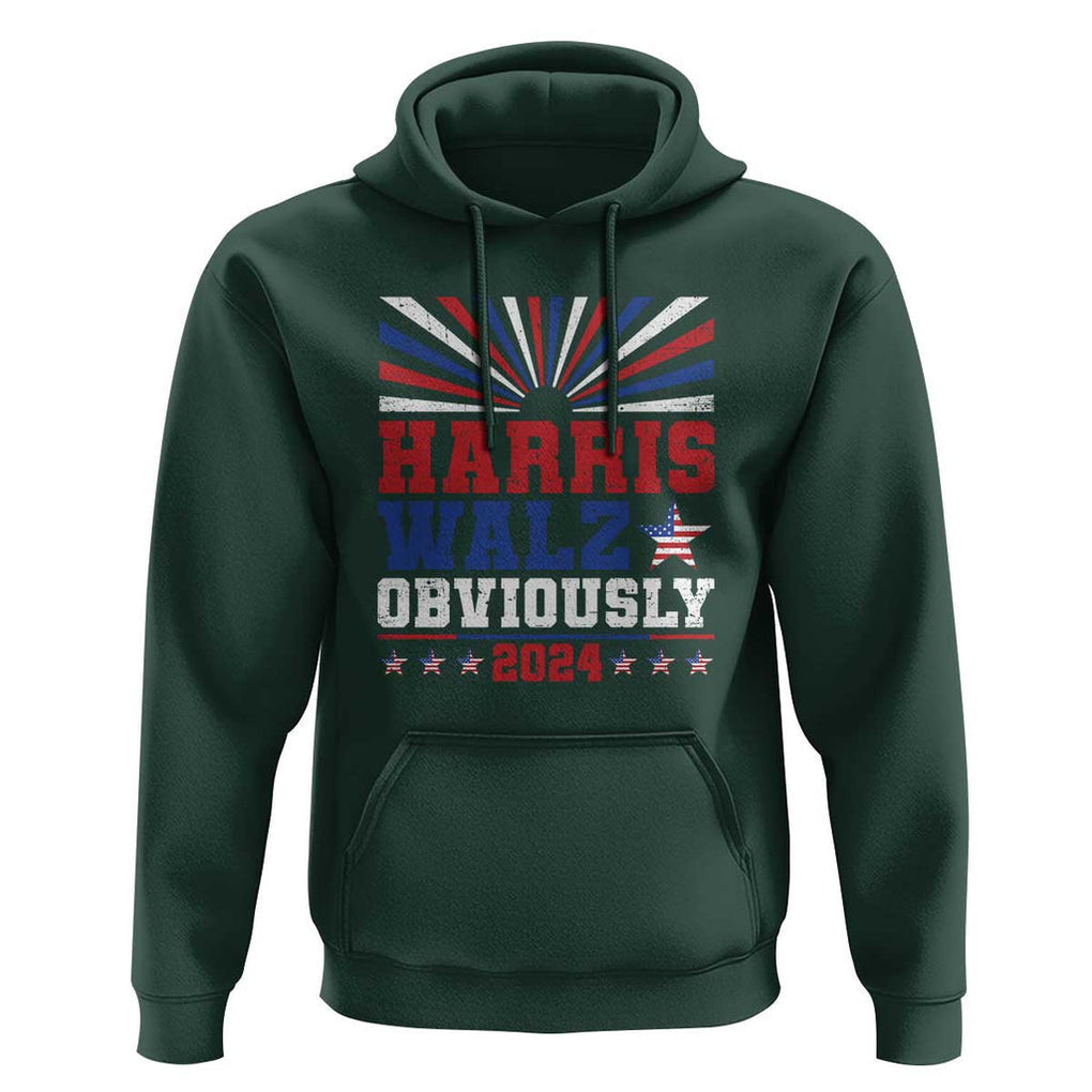 Harris Walz Obviously Hoodie US President Election 2024 TS09 Dark Forest Green Print Your Wear