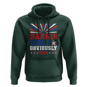 Harris Walz Obviously Hoodie US President Election 2024 TS09 Dark Forest Green Print Your Wear