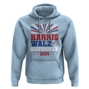 Harris Walz Obviously Hoodie US President Election 2024 TS09 Light Blue Print Your Wear