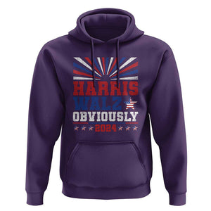 Harris Walz Obviously Hoodie US President Election 2024 TS09 Purple Print Your Wear