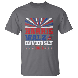 Harris Walz Obviously T Shirt US President Election 2024 TS09 Charcoal Print Your Wear
