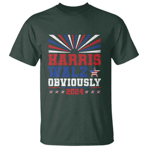 Harris Walz Obviously T Shirt US President Election 2024 TS09 Dark Forest Green Print Your Wear