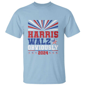 Harris Walz Obviously T Shirt US President Election 2024 TS09 Light Blue Print Your Wear