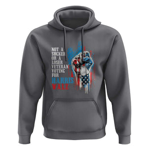 Veteran Voting Harris Walz Hoodie I Am A Veteran Not A Sucker Or A Loser TS09 Charcoal Print Your Wear