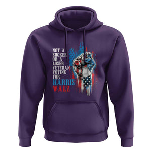 Veteran Voting Harris Walz Hoodie I Am A Veteran Not A Sucker Or A Loser TS09 Purple Print Your Wear