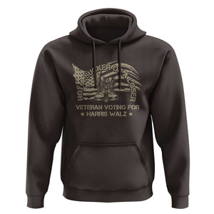 Veteran For Harris Walz Hoodie I Am A Veteran Not A Sucker Or A Loser TS09 Dark Chocolate Print Your Wear
