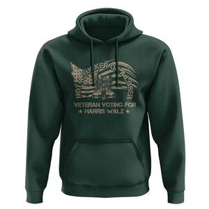 Veteran For Harris Walz Hoodie I Am A Veteran Not A Sucker Or A Loser TS09 Dark Forest Green Print Your Wear