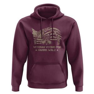 Veteran For Harris Walz Hoodie I Am A Veteran Not A Sucker Or A Loser TS09 Maroon Print Your Wear