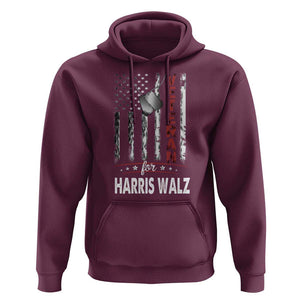 Veteran For Kamala Hoodie American Flag Harris Support President 2024 TS09 Maroon Print Your Wear