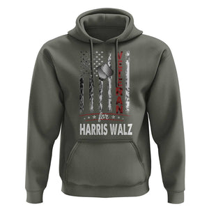 Veteran For Kamala Hoodie American Flag Harris Support President 2024 TS09 Military Green Print Your Wear