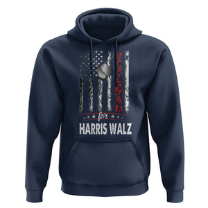 Veteran For Kamala Hoodie American Flag Harris Support President 2024 TS09 Navy Print Your Wear