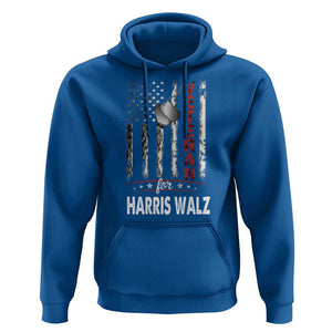Veteran For Kamala Hoodie American Flag Harris Support President 2024 TS09 Royal Blue Print Your Wear
