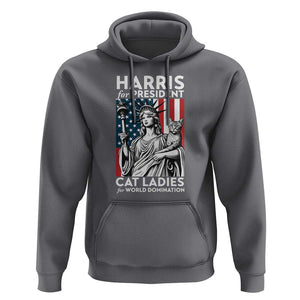 Kamala 2024 Hoodie Harris For President Cat Ladies For World Domination TS09 Charcoal Print Your Wear
