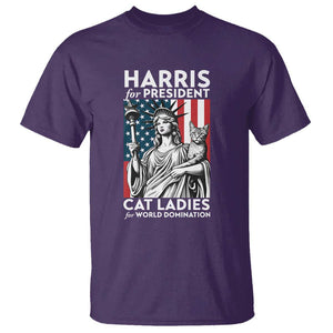 Kamala 2024 T Shirt Harris For President Cat Ladies For World Domination TS09 Purple Print Your Wear