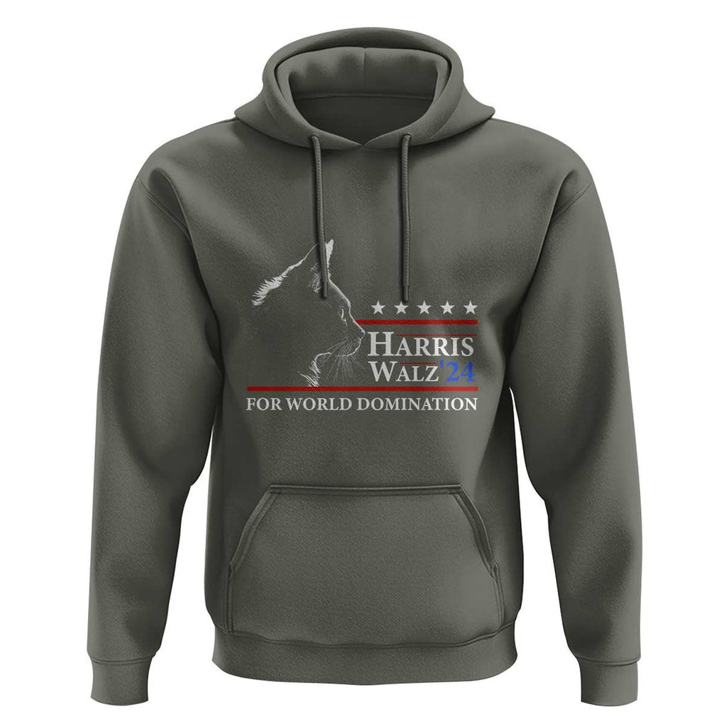 Harris Walz 2024 Hoodie For World Domination US President TS09 Military Green Print Your Wear