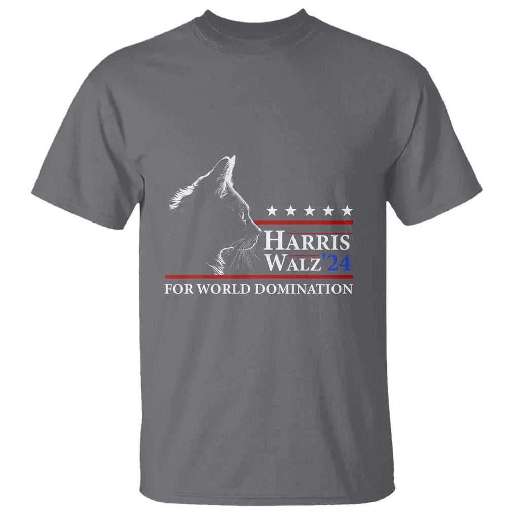 Harris Walz 2024 T Shirt For World Domination US President TS09 Charcoal Print Your Wear