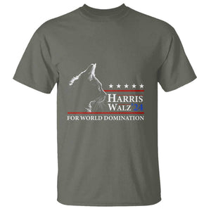 Harris Walz 2024 T Shirt For World Domination US President TS09 Military Green Print Your Wear