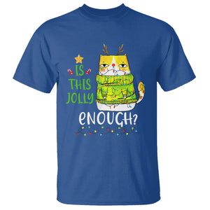 Is This Jolly Enough Funny Cat Merry Christmas Light T Shirt TS09 Printyourwear