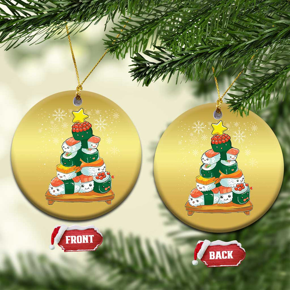 Funny Sushi Christmas Tree Christmas Ornament Cute Japanese Xmas TS09 Circle Gold Print Your Wear