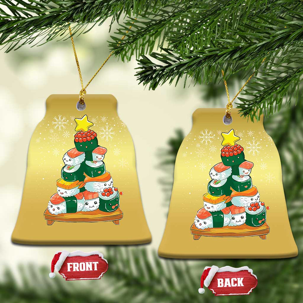 Funny Sushi Christmas Tree Christmas Ornament Cute Japanese Xmas TS09 Bell Flake Gold Print Your Wear