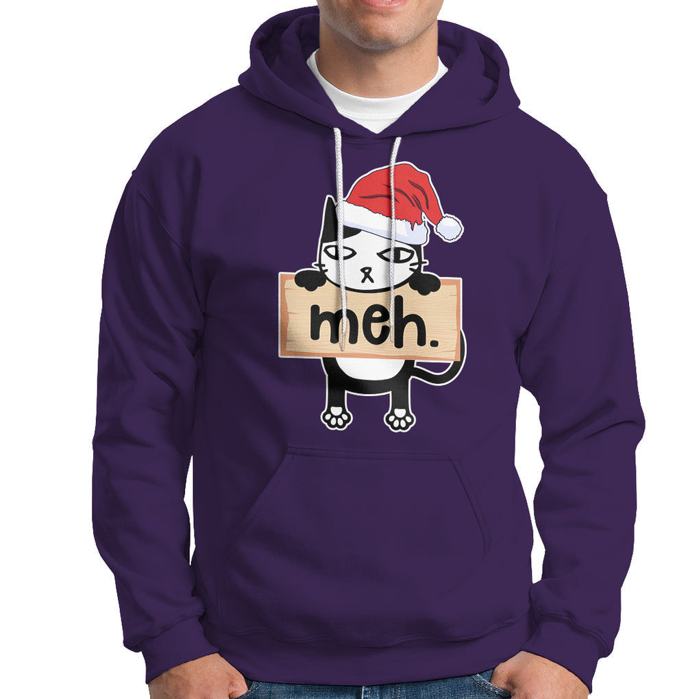 Meh Black Cat Sarcastic Funny Christmas Hoodie TS09 Printyourwear