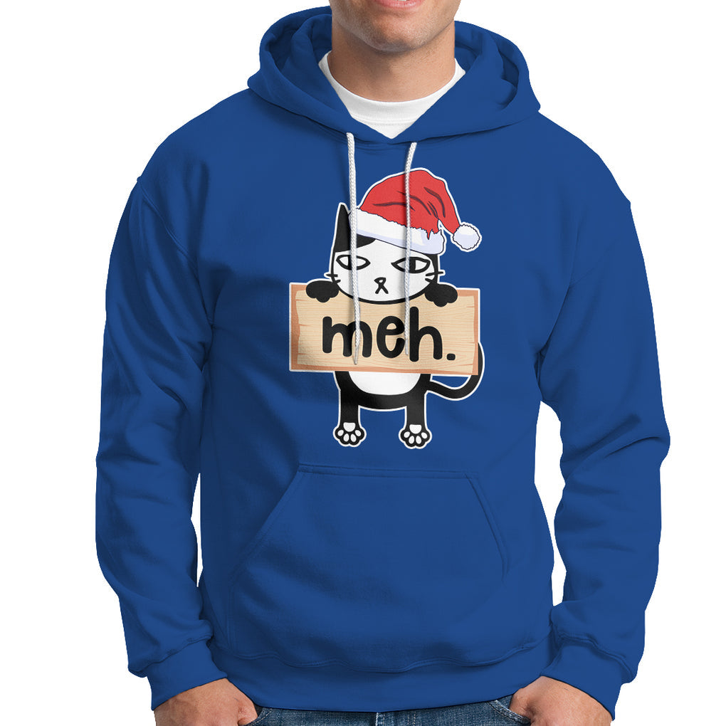 Meh Black Cat Sarcastic Funny Christmas Hoodie TS09 Printyourwear
