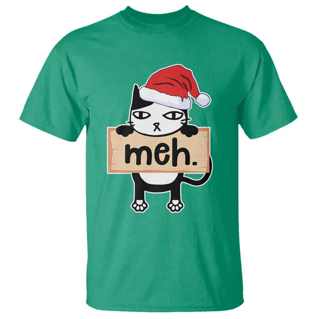 Meh Black Cat Sarcastic Funny Christmas T Shirt TS09 Printyourwear
