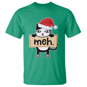 Meh Black Cat Sarcastic Funny Christmas T Shirt TS09 Printyourwear