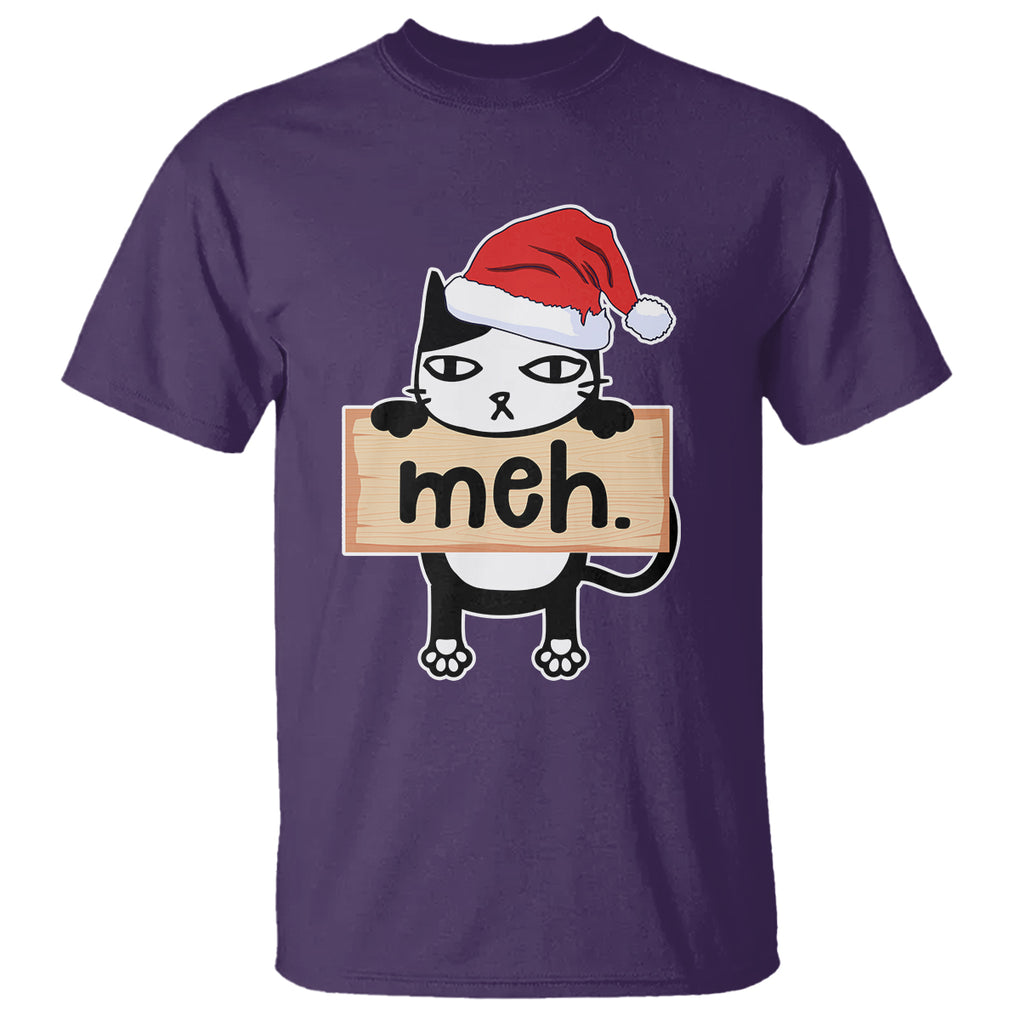 Meh Black Cat Sarcastic Funny Christmas T Shirt TS09 Printyourwear