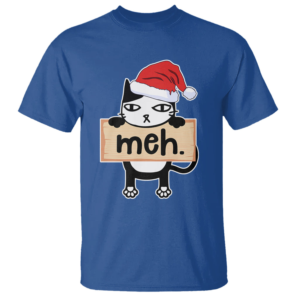 Meh Black Cat Sarcastic Funny Christmas T Shirt TS09 Printyourwear