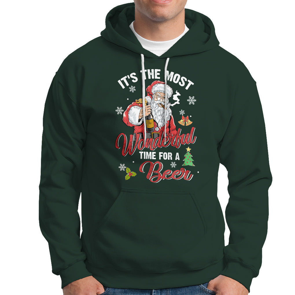 It's The Most Wonderful Time For A Beer Ugly Santa Drinking Hoodie TS09 Printyourwear