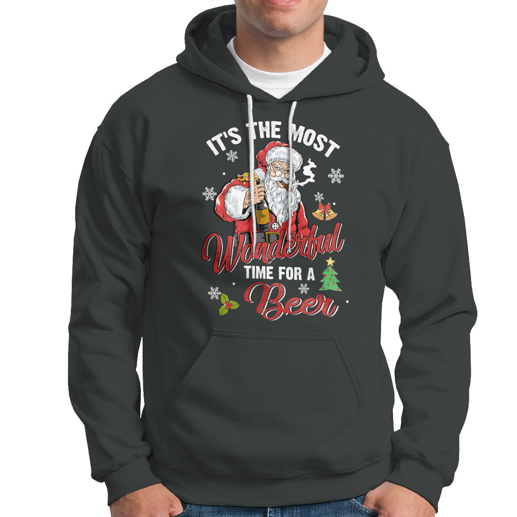 It's The Most Wonderful Time For A Beer Ugly Santa Drinking Hoodie TS09 Printyourwear